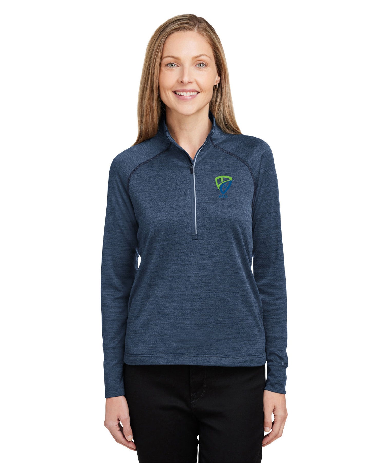 REES SCIENTIFIC LOGO SPYDER WOMEN'S MISSION HALF-ZIP