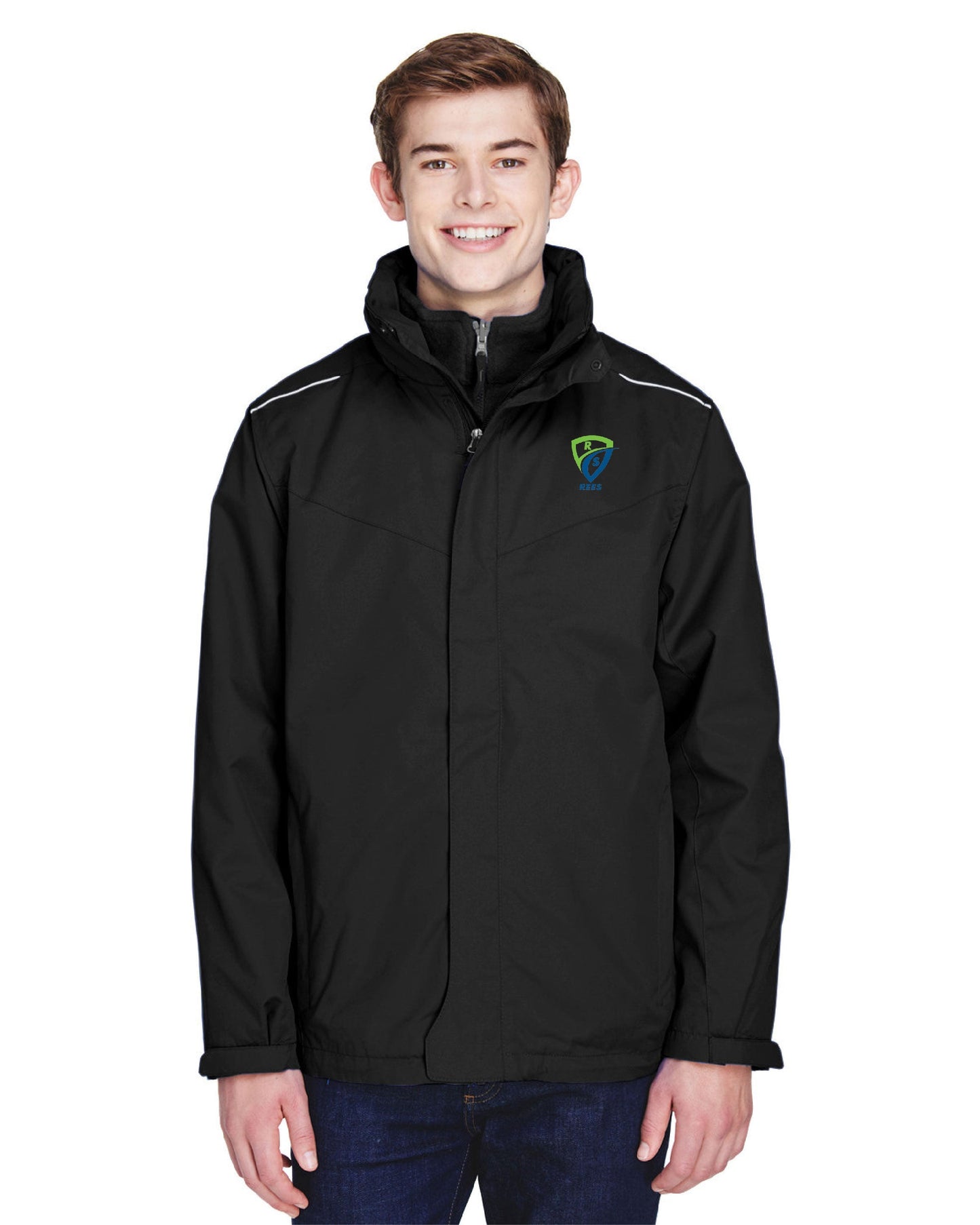 REES SCIENTIFIC LOGO CORE365 MEN'S REGION 3-IN-1 JACKET WITH FLEECE LINER
