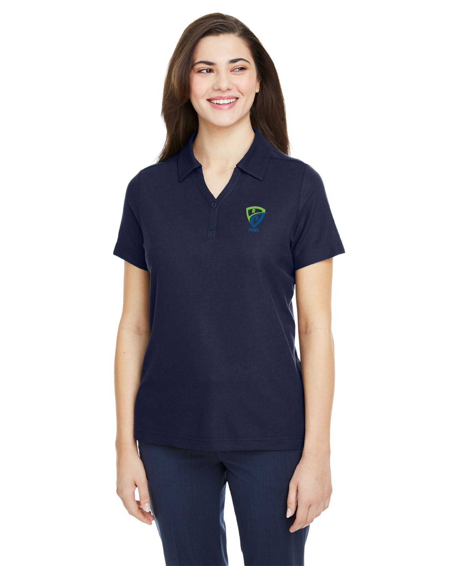 REES SCIENTIFIC LOGO CORE365 WOMEN'S FUSION CHROMASOFT PIQUE POLO