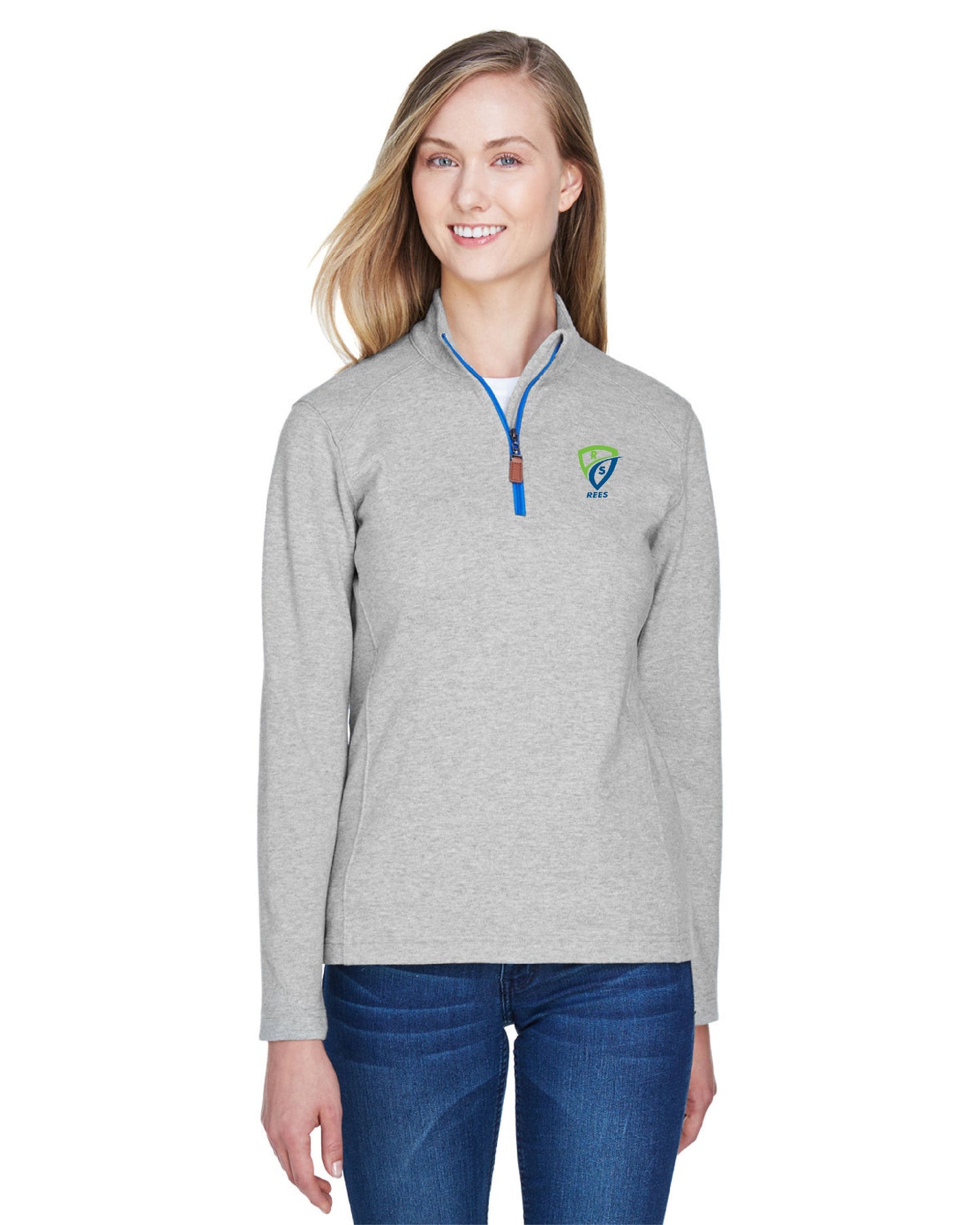 REES SCIENTIFIC LOGO DEVON & JONES LADIES' DRYTEC20 PERFORMANCE QUARTER-ZIP