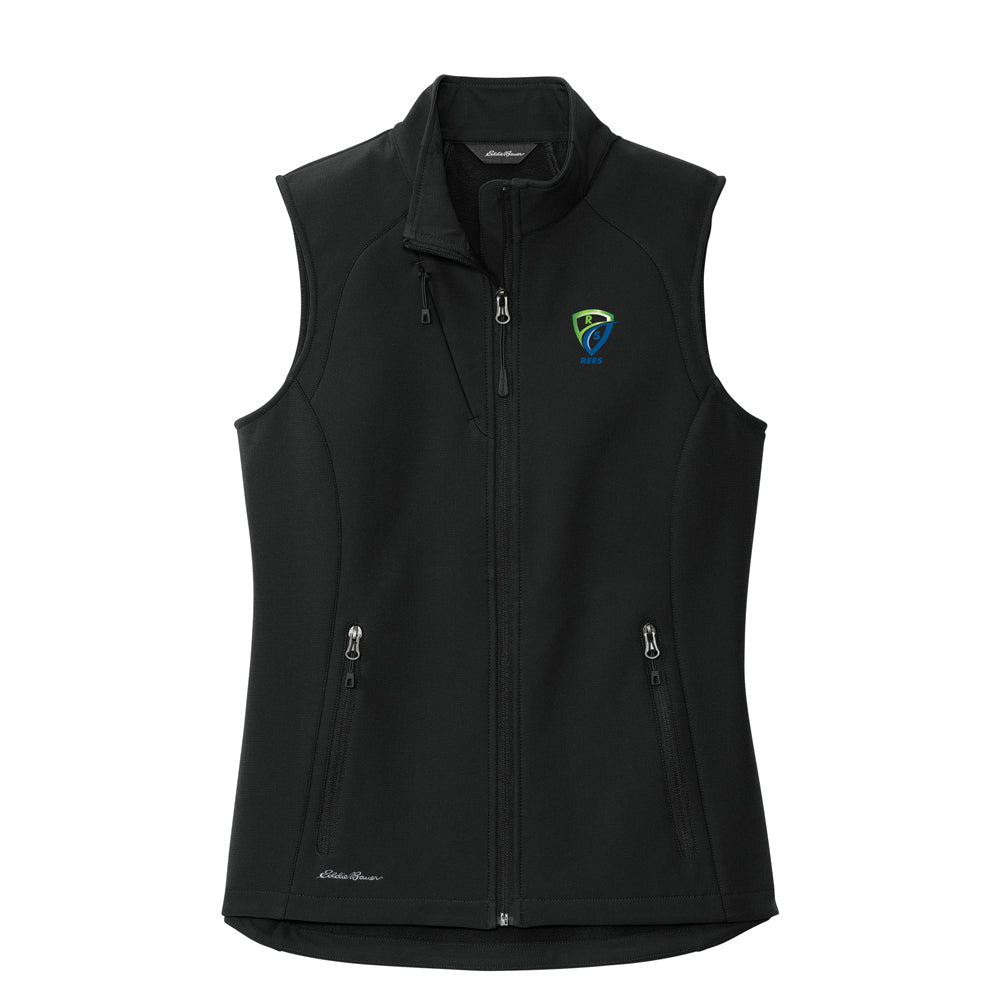 REES SCIENTIFIC LOGO Eddie Bauer Ladies Stretch Soft Shell Vest