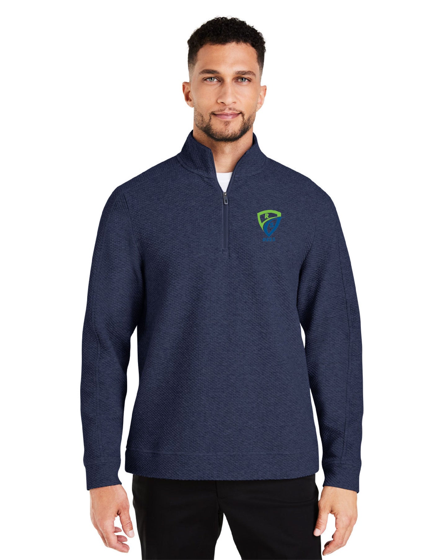 REES SCIENTIFIC LOGO NORTH END MEN'S SPIRIT TEXTURED QUARTER-ZIP