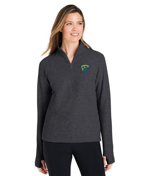 REES SCIENTIFIC LOGO NORTH END WOMEN'S SPIRIT TEXTURED QUARTER-ZIP