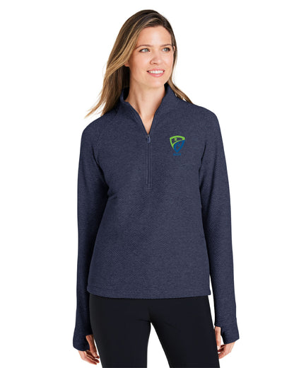 REES SCIENTIFIC LOGO NORTH END WOMEN'S SPIRIT TEXTURED QUARTER-ZIP