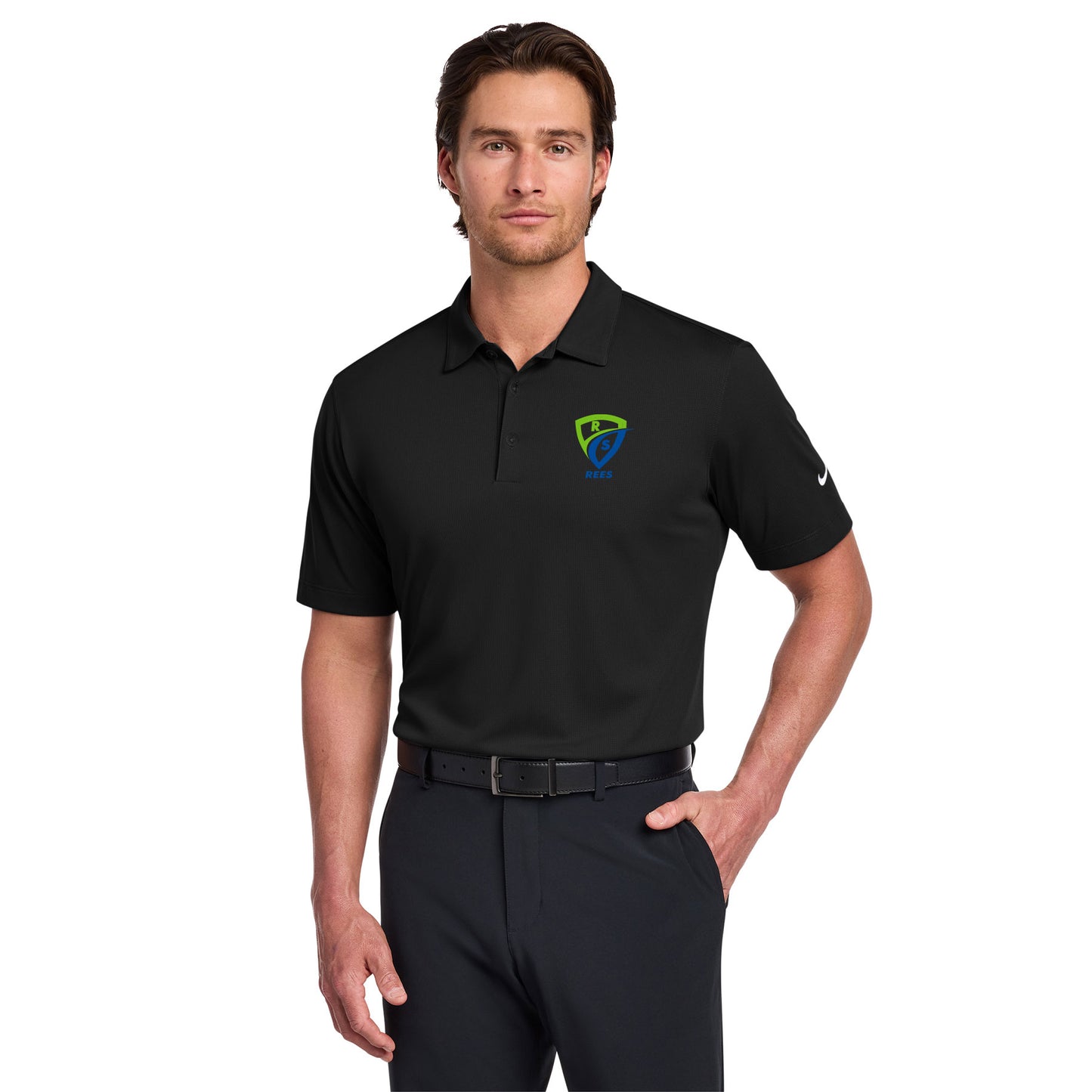 REES SCIENTIFIC LOGO NIKE DRI-FIT VERTICAL MESH POLO