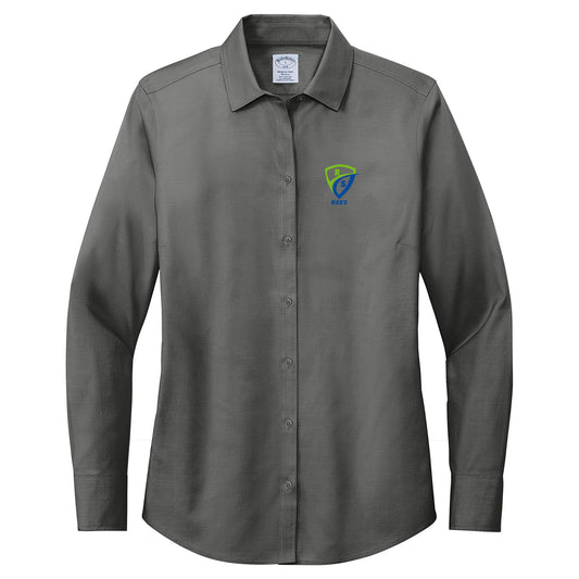 REES SCIENTIFIC LOGO BROOKS BROTHERS WOMENÕS WRINKLE-FREE STRETCH PINPOINT SHIRT