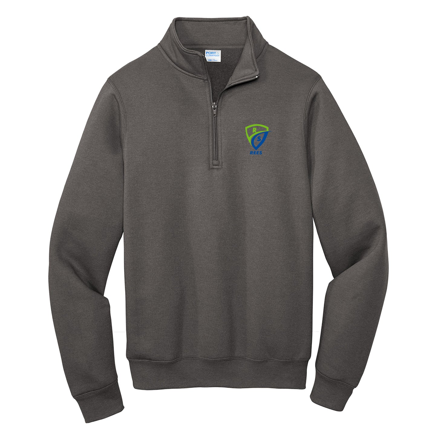 REES SCIENTIFIC LOGO PORT & CO CORE FLEECE 1/4-ZIP PULLOVER SWEATSHIRT
