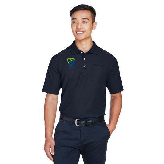 REES LOGO DEVON & JONES MEN'S DRYTEC20 PERFORMANCE POCKET POLO